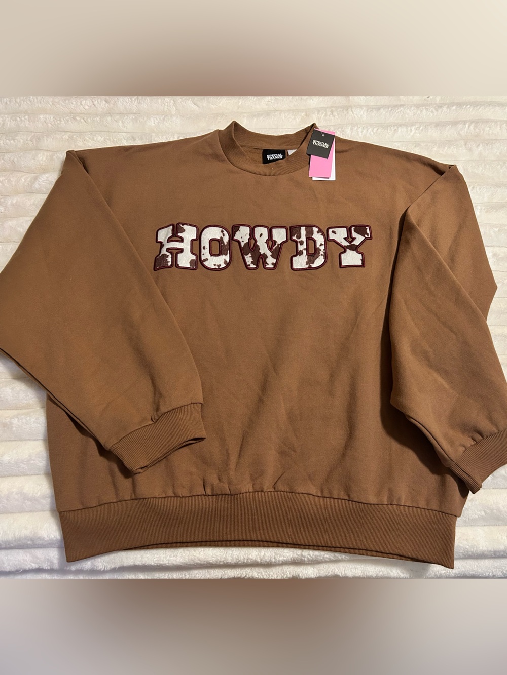 Special Thanks “Howdy” Brown Crewneck Sweater